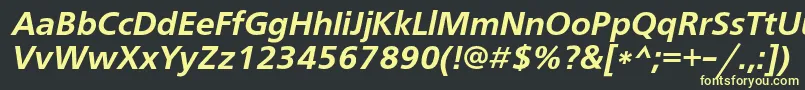 FreesetdemicItalic-fontti – keltaiset fontit mustalla taustalla
