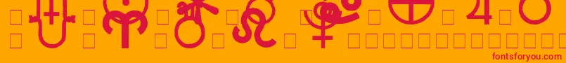 Carr Font – Red Fonts on Orange Background