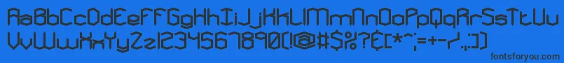 Mysteron Font – Black Fonts on Blue Background