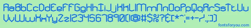 Mysteron Font – Blue Fonts on Green Background