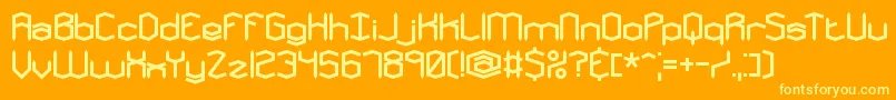 Mysteron Font – Yellow Fonts on Orange Background