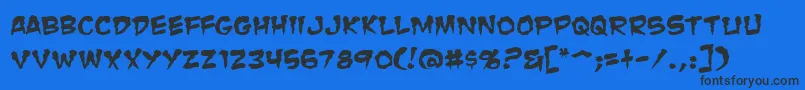 ZombieGutsSquished Font – Black Fonts on Blue Background