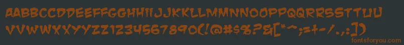 Шрифт ZombieGutsSquished – коричневые шрифты на чёрном фоне
