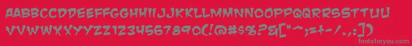 ZombieGutsSquished Font – Gray Fonts on Red Background