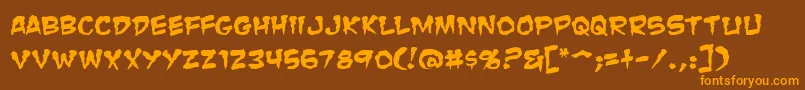 Czcionka ZombieGutsSquished – pomarańczowe czcionki na brązowym tle