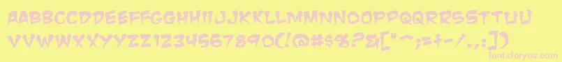 ZombieGutsSquished Font – Pink Fonts on Yellow Background