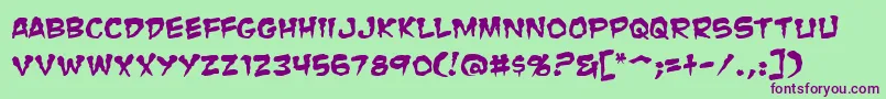 ZombieGutsSquished Font – Purple Fonts on Green Background