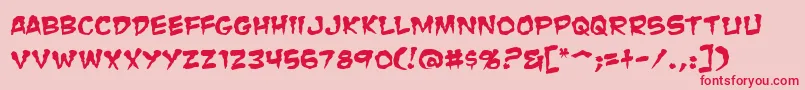 ZombieGutsSquished Font – Red Fonts on Pink Background