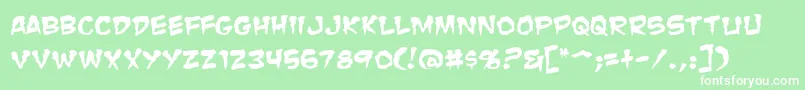 ZombieGutsSquished Font – White Fonts on Green Background