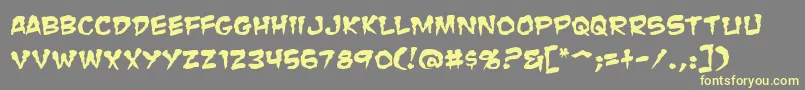 ZombieGutsSquished Font – Yellow Fonts on Gray Background