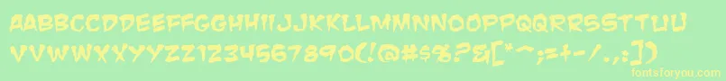 ZombieGutsSquished Font – Yellow Fonts on Green Background