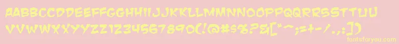 ZombieGutsSquished-Schriftart – Gelbe Schriften auf rosa Hintergrund