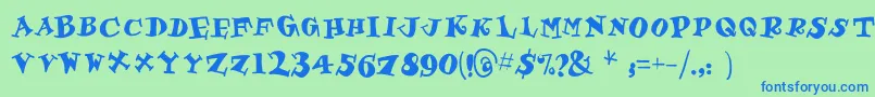 フォントGastronom – 青い文字は緑の背景です。