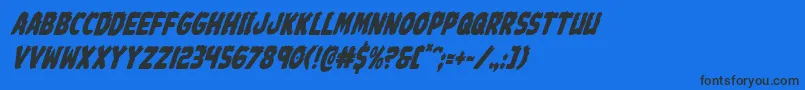 Johnnytorchcondital Font – Black Fonts on Blue Background