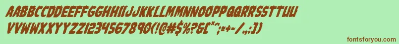 Johnnytorchcondital Font – Brown Fonts on Green Background