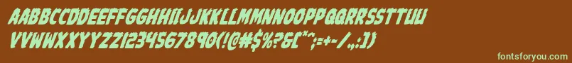 Johnnytorchcondital Font – Green Fonts on Brown Background