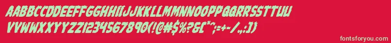 Johnnytorchcondital Font – Green Fonts on Red Background