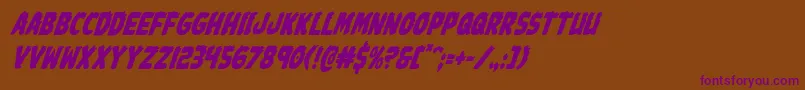 Johnnytorchcondital Font – Purple Fonts on Brown Background