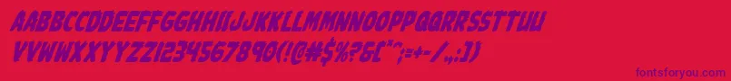 フォントJohnnytorchcondital – 赤い背景に紫のフォント