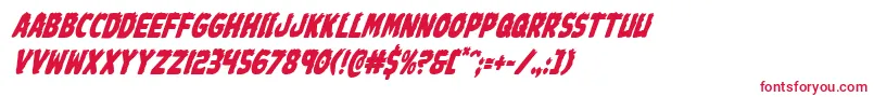 Johnnytorchcondital-fontti – punaiset fontit valkoisella taustalla