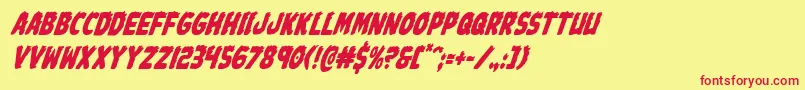 Johnnytorchcondital-fontti – punaiset fontit keltaisella taustalla