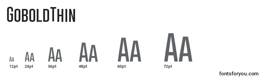 GoboldThin Font Sizes