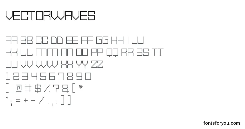 A fonte VectorWaves – alfabeto, números, caracteres especiais