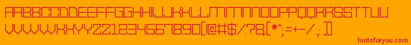 VectorWaves-Schriftart – Rote Schriften auf orangefarbenem Hintergrund