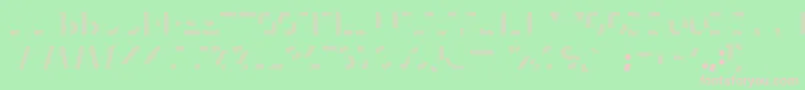 HomesteadThree-fontti – vaaleanpunaiset fontit vihreällä taustalla