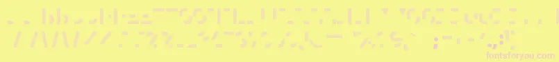 HomesteadThree-fontti – vaaleanpunaiset fontit keltaisella taustalla