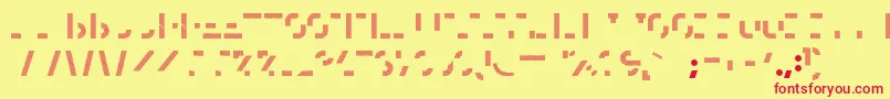 HomesteadThree-fontti – punaiset fontit keltaisella taustalla