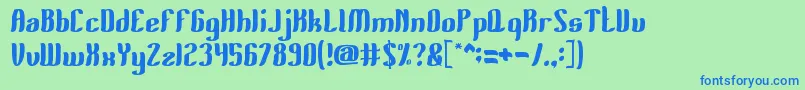 FruitsAndVegetables Font – Blue Fonts on Green Background