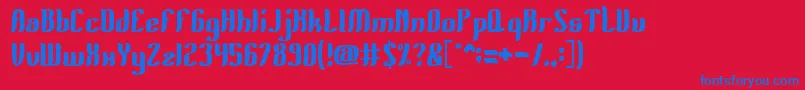 FruitsAndVegetables Font – Blue Fonts on Red Background