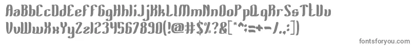 FruitsAndVegetables-fontti – harmaat kirjasimet valkoisella taustalla