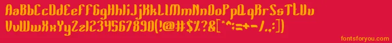 FruitsAndVegetables Font – Orange Fonts on Red Background