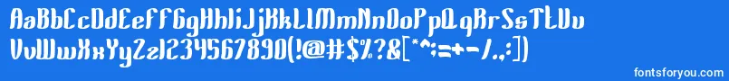 FruitsAndVegetables Font – White Fonts on Blue Background