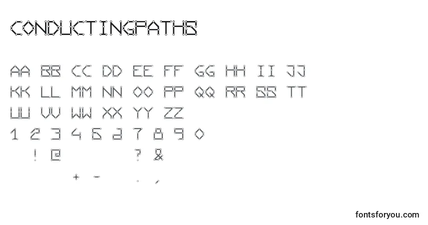 Schriftart Conductingpaths – Alphabet, Zahlen, spezielle Symbole