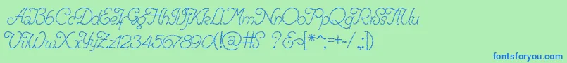 RenaniaTrash Font – Blue Fonts on Green Background