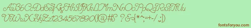 RenaniaTrash Font – Brown Fonts on Green Background