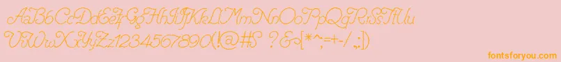 RenaniaTrash-Schriftart – Orangefarbene Schriften auf rosa Hintergrund