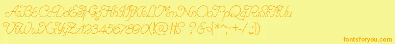 RenaniaTrash Font – Orange Fonts on Yellow Background