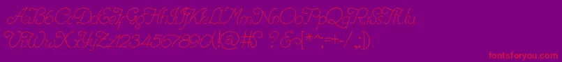 RenaniaTrash-Schriftart – Rote Schriften auf violettem Hintergrund