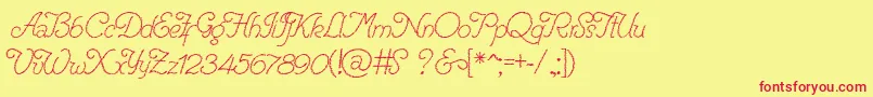 RenaniaTrash Font – Red Fonts on Yellow Background