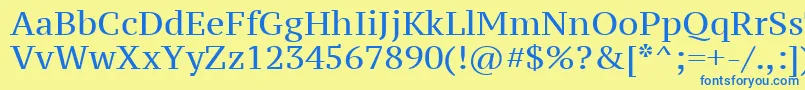 Ptz55fW Font – Blue Fonts on Yellow Background