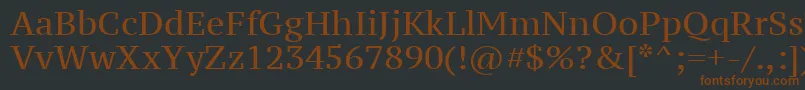 Ptz55fW-fontti – ruskeat fontit mustalla taustalla