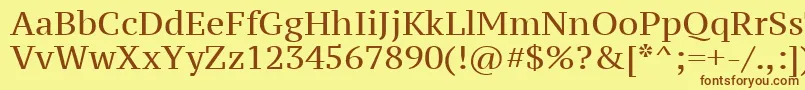 Ptz55fW Font – Brown Fonts on Yellow Background