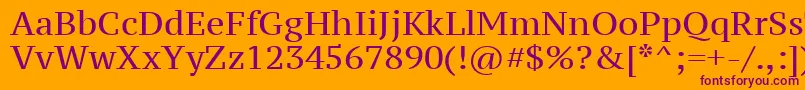 Ptz55fW Font – Purple Fonts on Orange Background