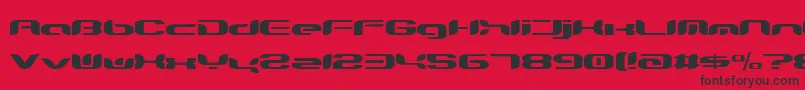 Czcionka Teknikohlremix01Normal – czarne czcionki na czerwonym tle