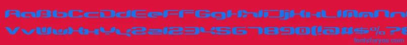 フォントTeknikohlremix01Normal – 赤い背景に青い文字