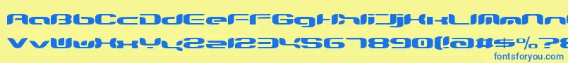 Teknikohlremix01Normal Font – Blue Fonts on Yellow Background